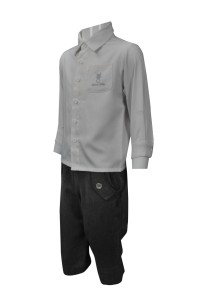 SU263 度身訂製兒童校服套裝 自製繡花logo款校服 設計小童校服供應商